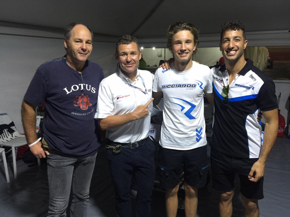 Gerhard Berger, Tom Kristensen, Christian Lundgaard og Daniel Ricciardo